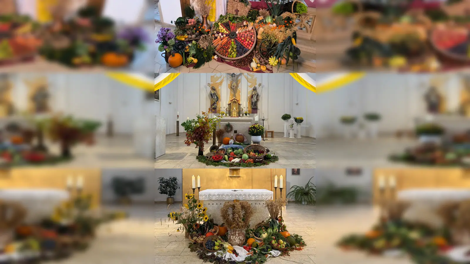 Erntedankaltar in der Stadtpfarrkirche Pleystein, sowie in den Kirchen Waidhaus und Burkhardsrieth. (Bild: Corina Müllner)