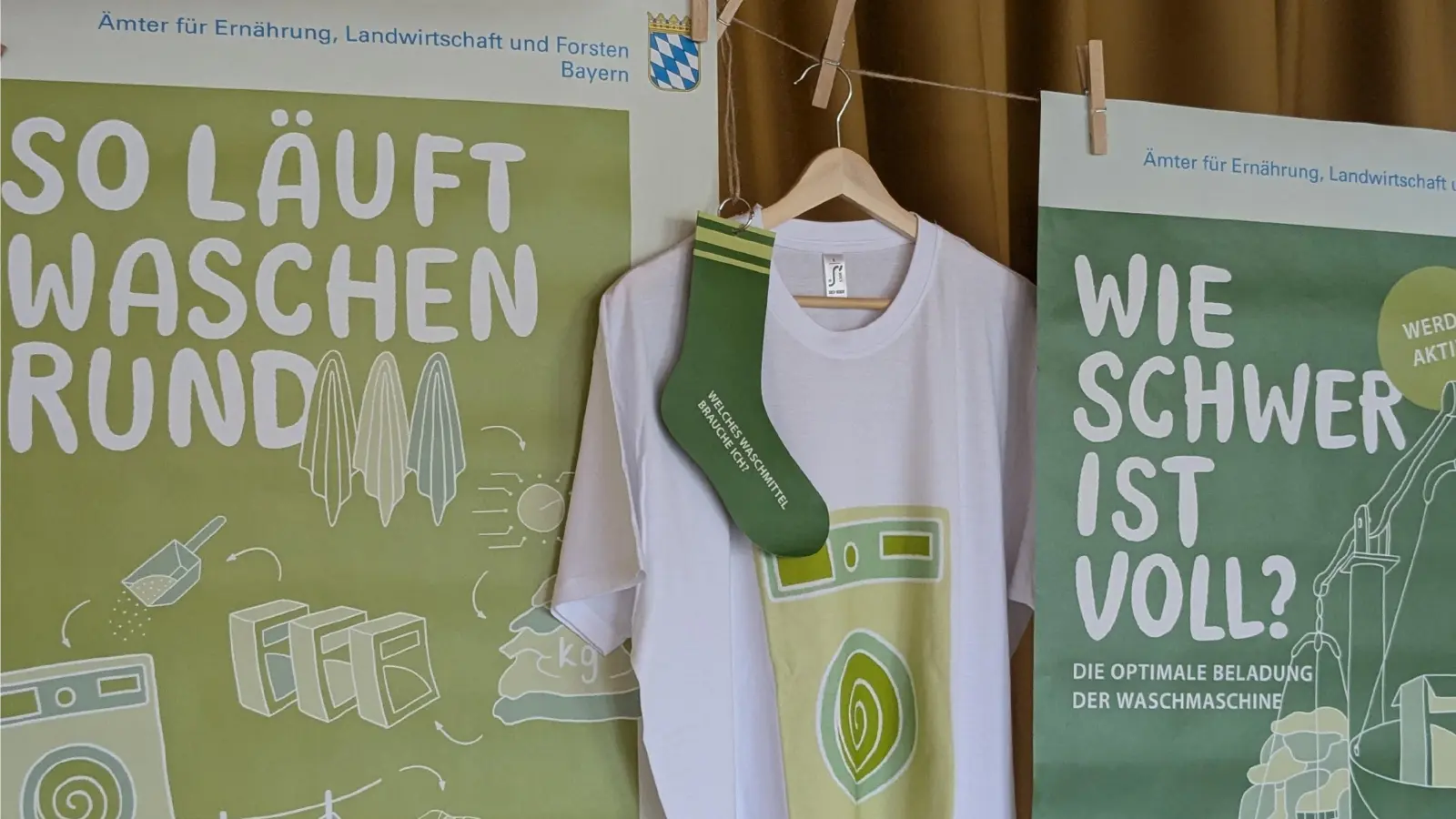Waschen läuft im Idealfall rund. Die Ausstellung an der Landwirtschaftsschule Amberg, Abt. Hauswirtschaft erklärt, wie es geht. (Bild: Ursula Eckl)