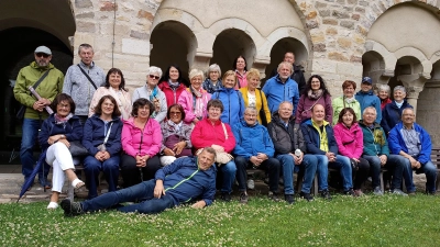 Kurze Pause im Marienstift mit Kreuzgang in Magdeburg (Bild: Hans-Werner Anzer)