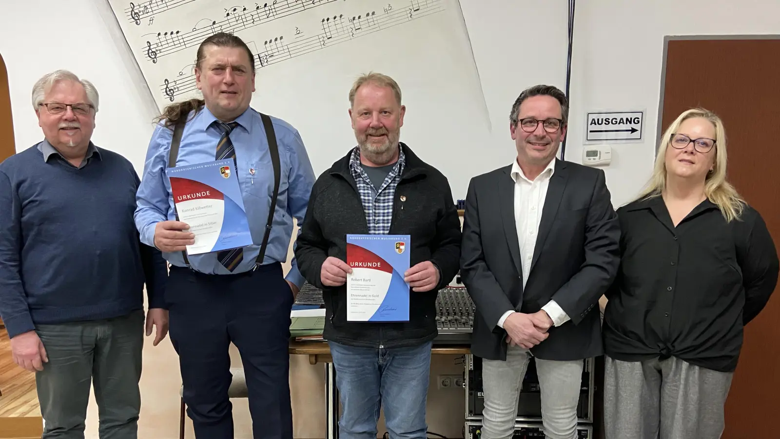 v.l.n.r. Franz Bartl, Konrad Kißwetter, Robert Bartl, Peter Erl, Claudia Hart (Bild: Reinhold Tragl )