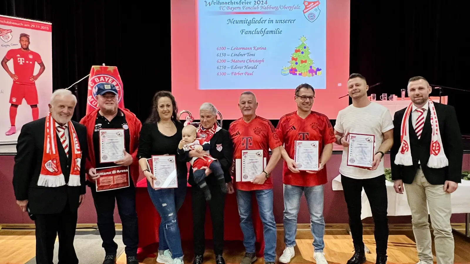  Bernd Hofmann (Präsident) , Christian Leitermann für Tochter Katrin, Jessica Lindner mit Toni, Veronika Hofmann (Kassier) , Paul Färber, Harald Ederer, Matura Christoph und Sebastian Nerger (2. Präsident)-von links.  (Bild: Jeanette Dobler)