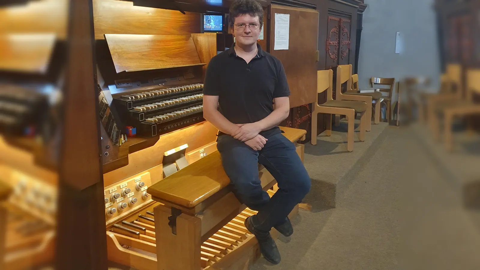Valerij Bukreev gestaltete die zweite Mittagsandacht musikalisch. (Bild: Piotr Pajak)
