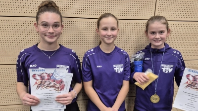 Die erfolgreichen Mädchen des TSV DETAG Wernberg: v..l. Jana Bergmann, Madlen Maunz und Anna Dotzler (Bild: Dieter Buchner)