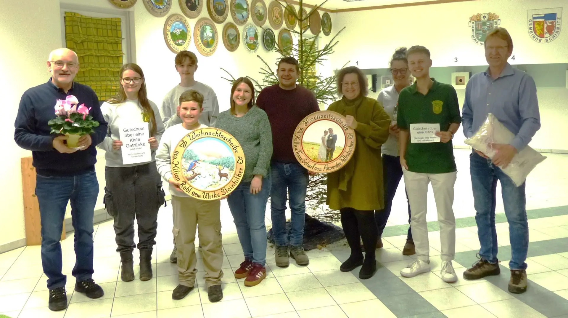 Bild zeigt die erfolgreichen Schützen von Hubertus aus Schirmitz. (Bild: Hans Meißner)