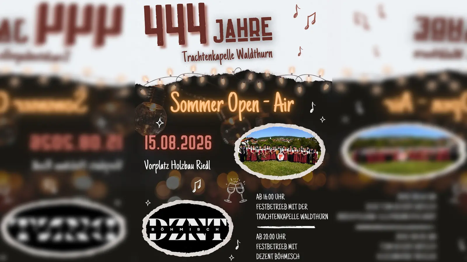 Flyer, 444-Jahre Trachtenkapelle Waldthurn (Bild: Julian Bauer)