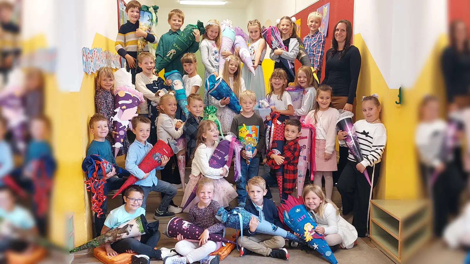 Die Schulneulinge aus Fichtelberg und Mehlmeisel (Bild: Kerstin Wegmann )