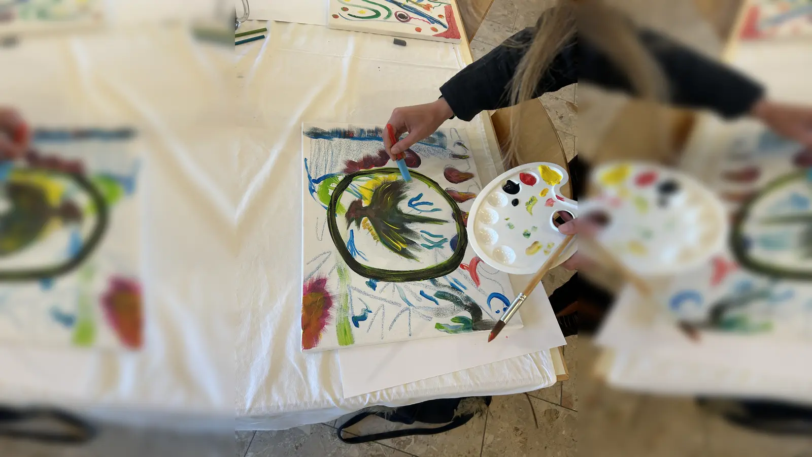 Die Malwerkstatt: Bunt, kreativ und voller Fantasie. (Bild: Julianne Lockner)