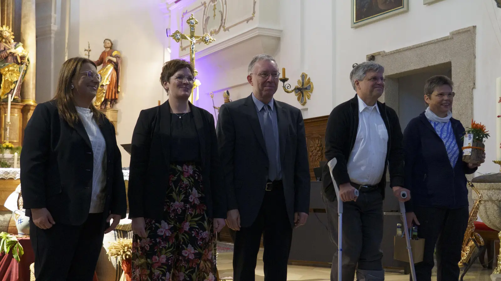 Glückliche Musiker am Ende des Konzertes: (v.l.) Doris Bär, Theresa Uhl, Harald Bäumler, Stephan und Elisabeth König. (Bild: Harald Bäumler)