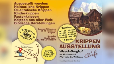 Die Krippenausstellung der Krippenfreunde Vilseck und Umgebung zeigt im Wolfgangsheim in Sorghof mehr als 100 Krippen. (Bild: exb)