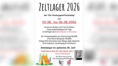 Plakat für das Zeltlager 2026 der TSV Vereinsjugend Flossenbürg. (Bild: Jonas Meiler)