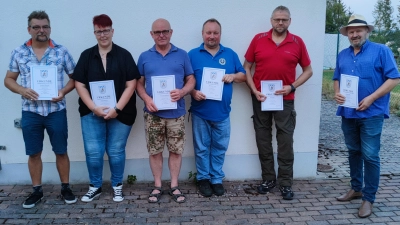 Von links: Richard Bäumler, Heike Bäumler, Thomas Wildgans, Bernhard Lang, Adolf Bösl, Klaus Brunner (Bild: Thomas Bromber)