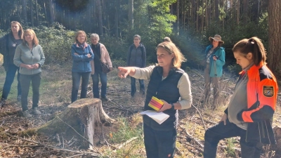 Bei sonnigem Wetter vernetzten sich 25 Waldbesitzerinnen am vergangenen Freitag.  (Bild: Johanna Hauke)